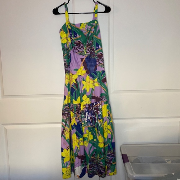 Gravel & Gold Sommar Dress in Daffodils Cotton Print Made in USA Size 2 - Picture 2 of 16